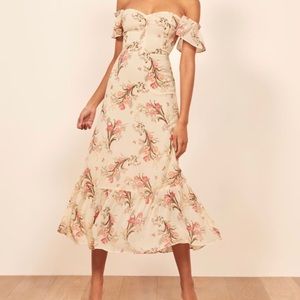 Reformation Butterfly Midi Sweetheart Dress